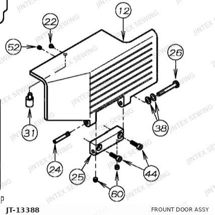 Kansai FX4412 Frount Door ASSY 21-272& — Part No. JT-13388 sewing machine spare part, photo 2