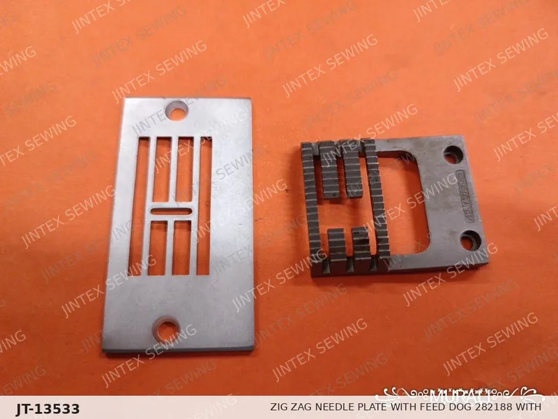 Zig Zag Needle Plate with Feed Dog 282188 with 417920S — Part No. JT-13533 sewing machine spare part, photo 2