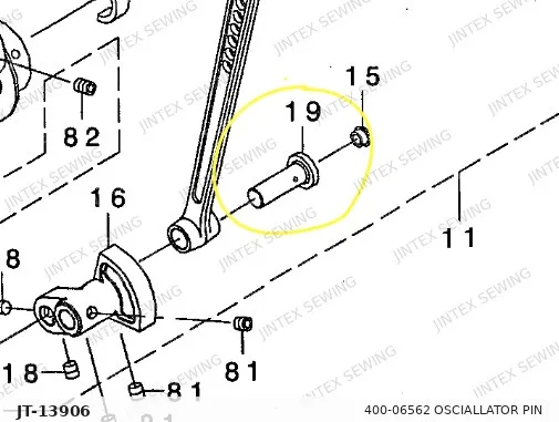 LK1900A 400-06562 Osciallator Pin — Part No. JT-13906 sewing machine spare part, photo 2