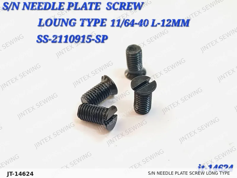S/N Needle Plate Screw Long Type SS-2110915-SP — Part No. JT-14624 sewing machine spare part, photo 2