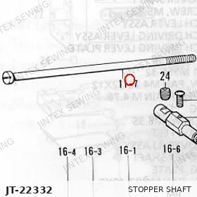 Brother 916 Stopper Shaft S03394001 — Part No. JT-22332 sewing machine spare part, photo 2