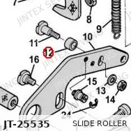 Juki 1850 Slide Roller 135-22909 — Part No. JT-25535 sewing machine spare part, photo 2